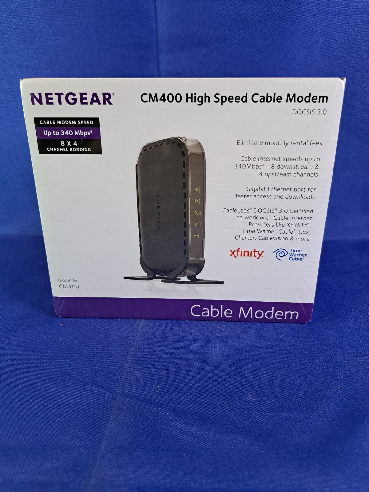NETGEAR DOCSIS 3.0 CM400 340 mbps High Speed Cable Modem – NEW