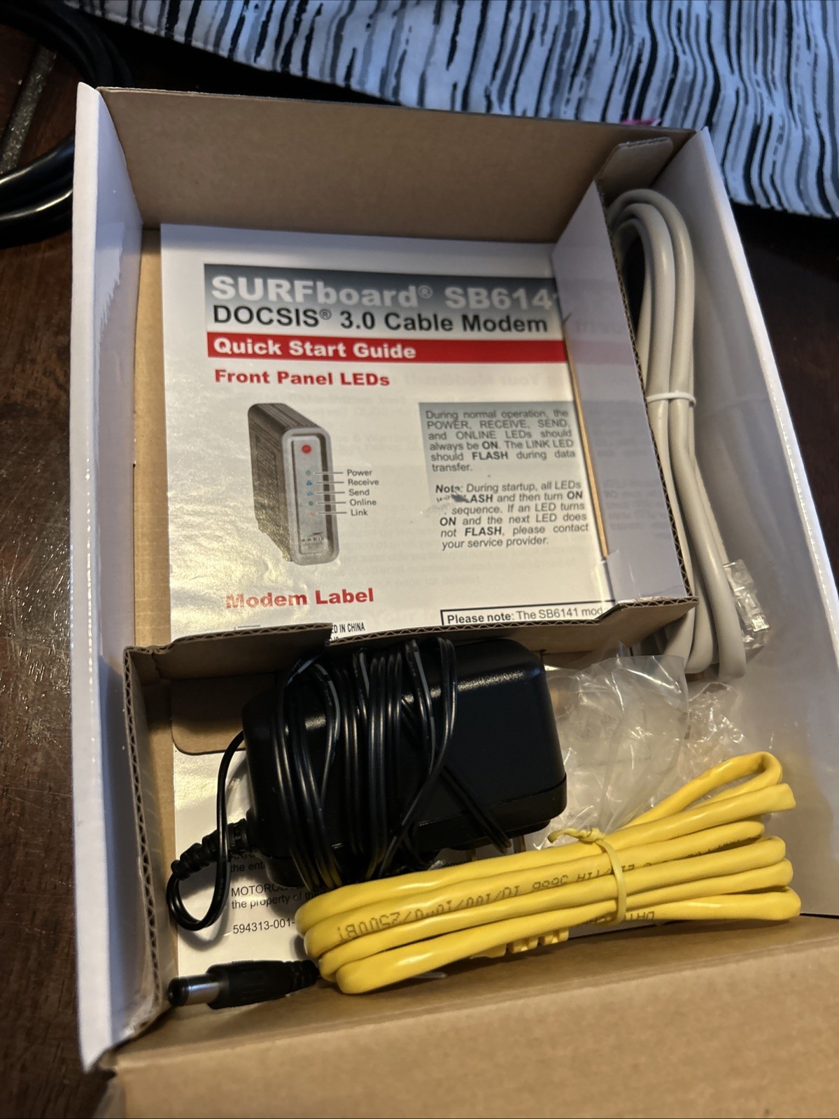 Arris Surfboard Cable Modem Model SB6141 DOCSIS 3.0 Cable Modem No Box