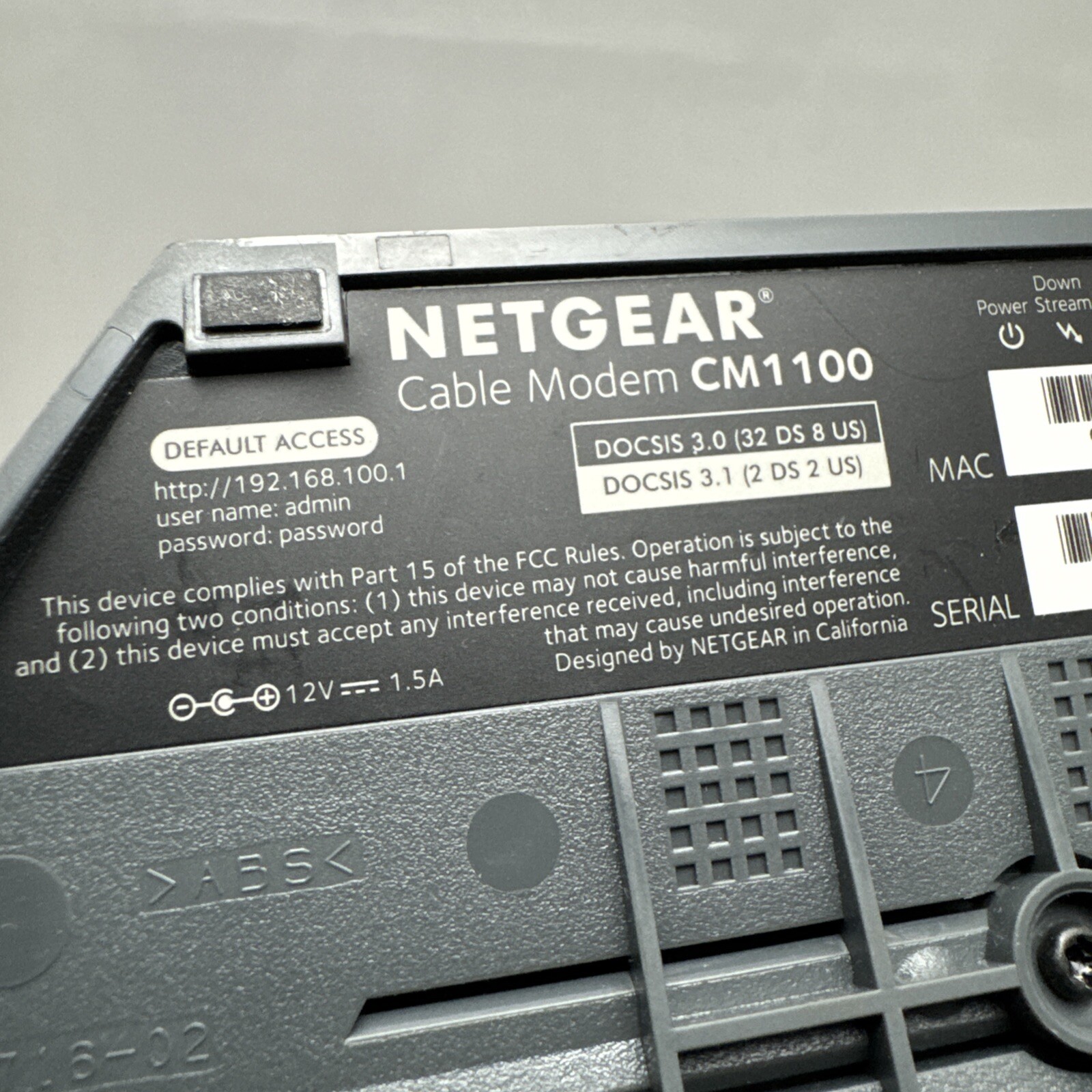 NETGEAR Nighthawk CM1100 Cable Modem Docsis 3.1 3.0 UNTESTED