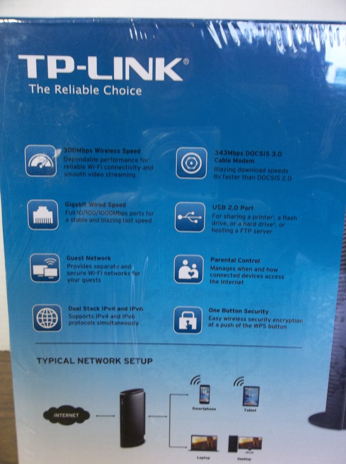 TP-Link TC-W7960 300Mbps Wireless N DOCSIS 3.0 Cable Modem Router NEW SEALED