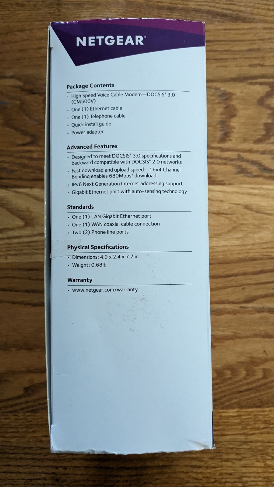 NETGEAR CM500V Cable Modem for Internet & Voice