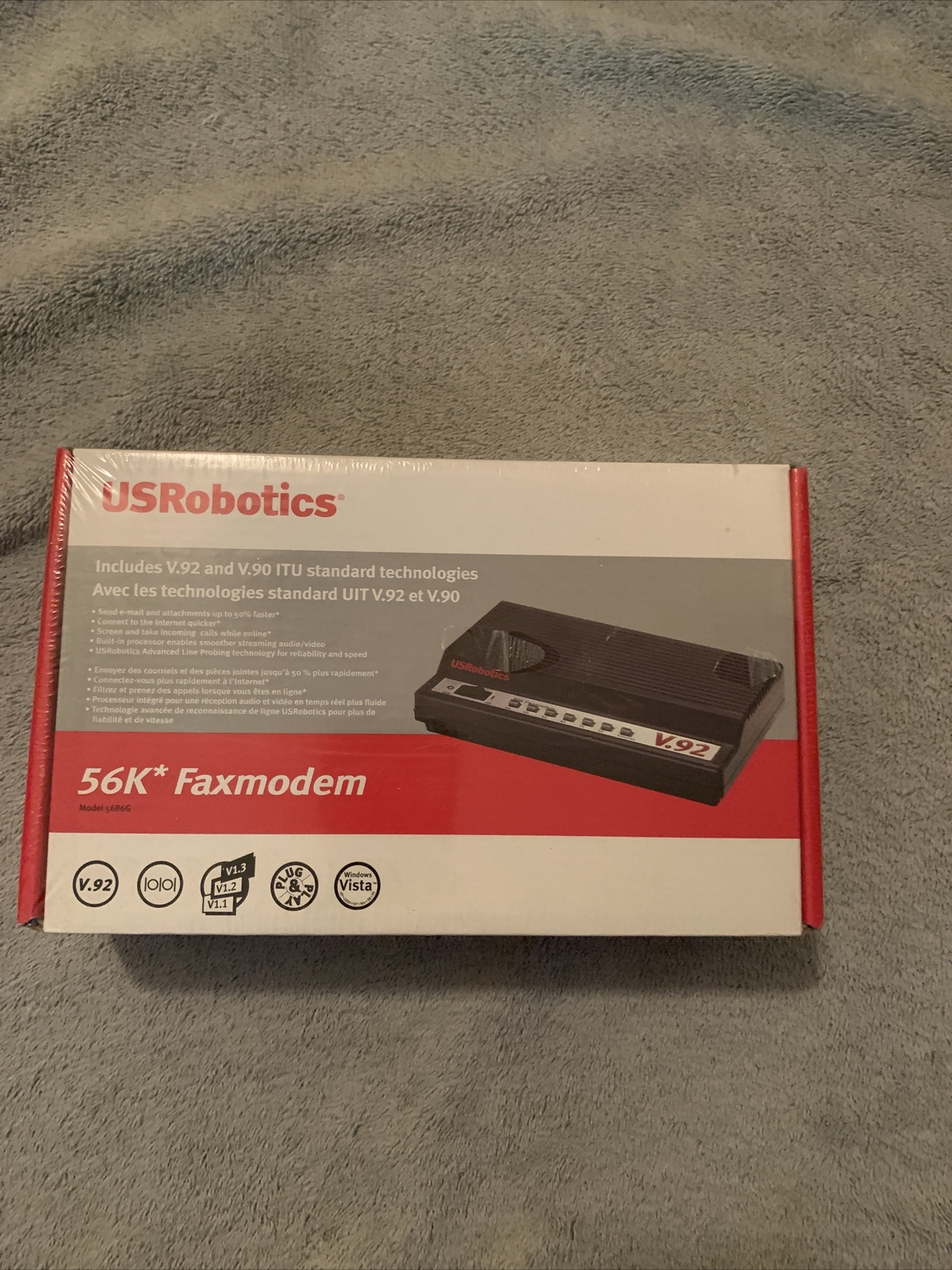 New USRobotics 56K Modem Fax External Modem USR5686G V.92 V.90 ITU