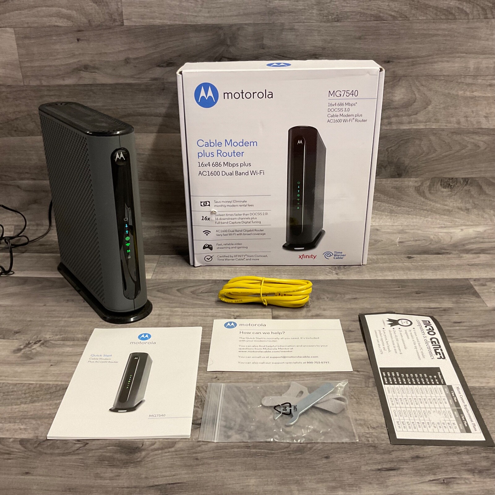 Motorola MG7540 DOCSIS 3.0, 16×4 Cable Modem WIFI Router 2.4G / 5G