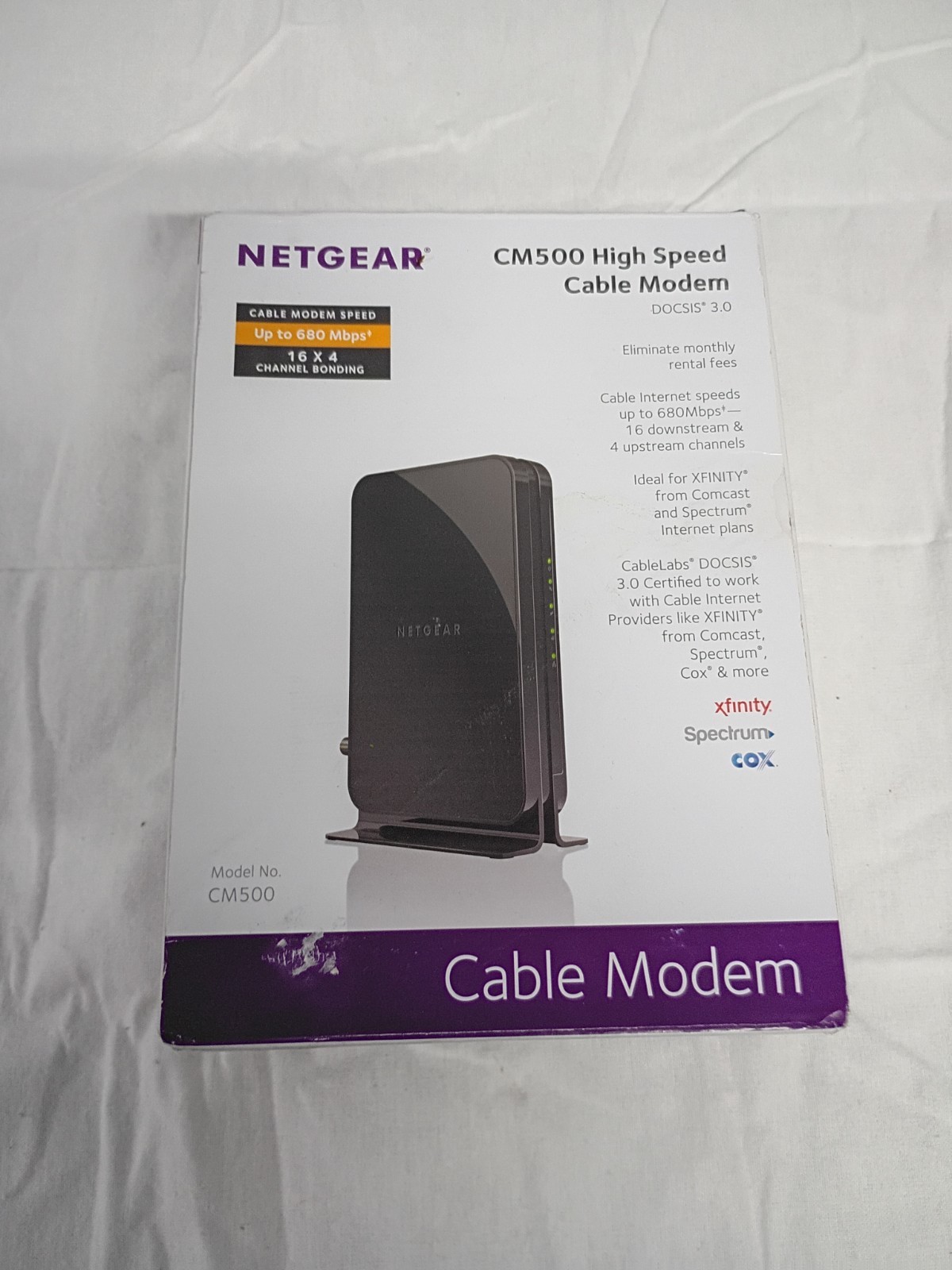 Netgear High Speed Cable Modem CM500 DOCSIS 3.0 Xfinity Cox Spectrum Comcast NEW