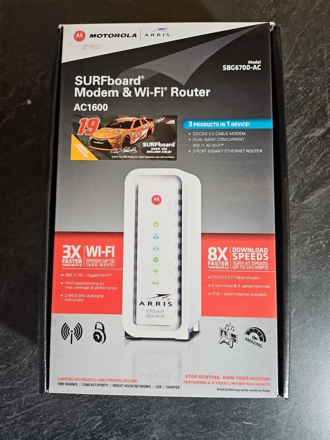 ARRIS SBG6700-AC SURFboard AC1600 Dual-Band Cable Modem & WiFi Router