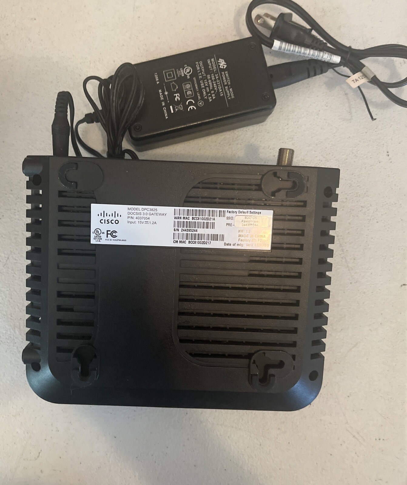 Cisco DPC3825 DOCSIS 3.0 Gateway Modem Router – Cox Communications