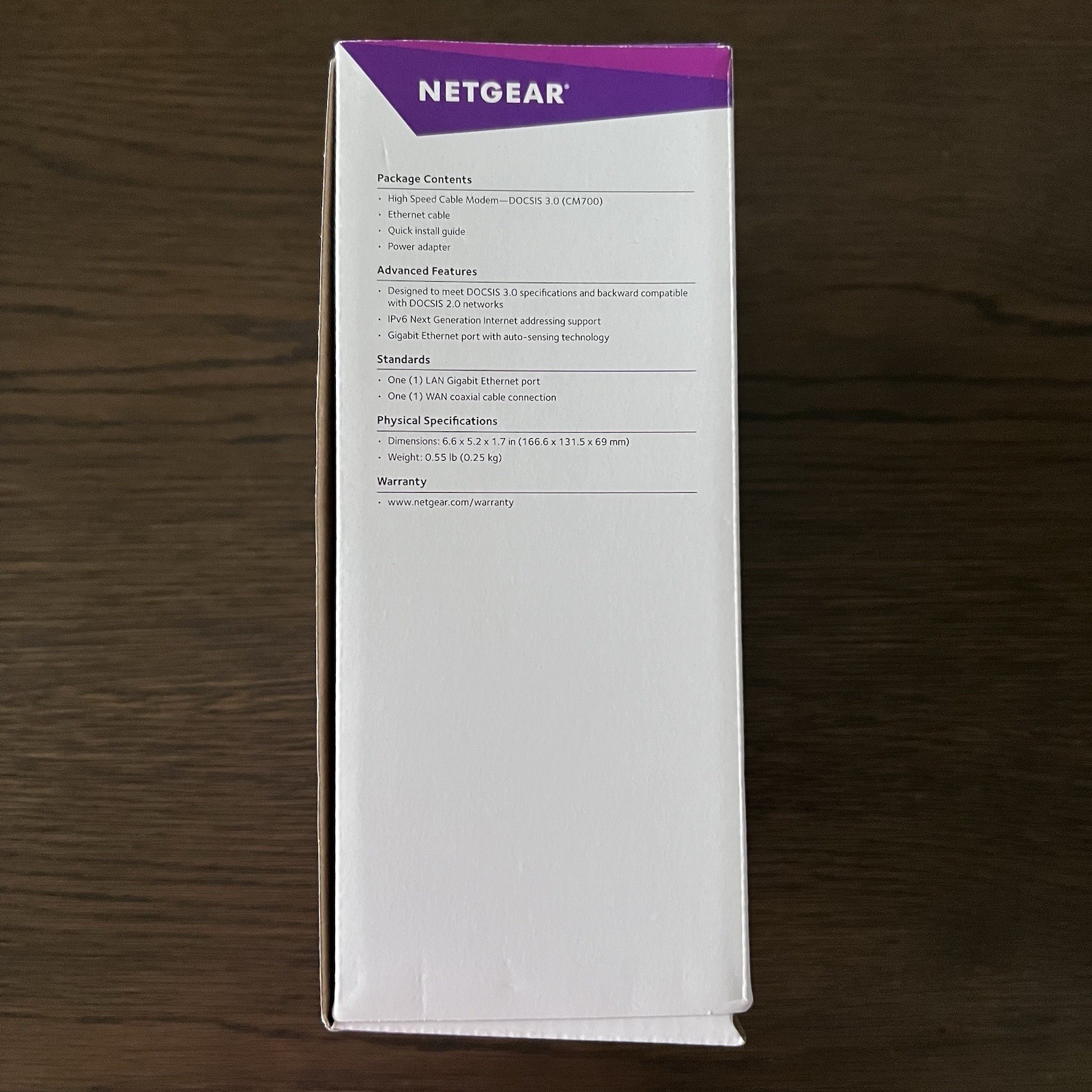 NETGEAR CM700-1AZNAS DOCSIS 3.0 Cable Modem 32×8 Channels NEW