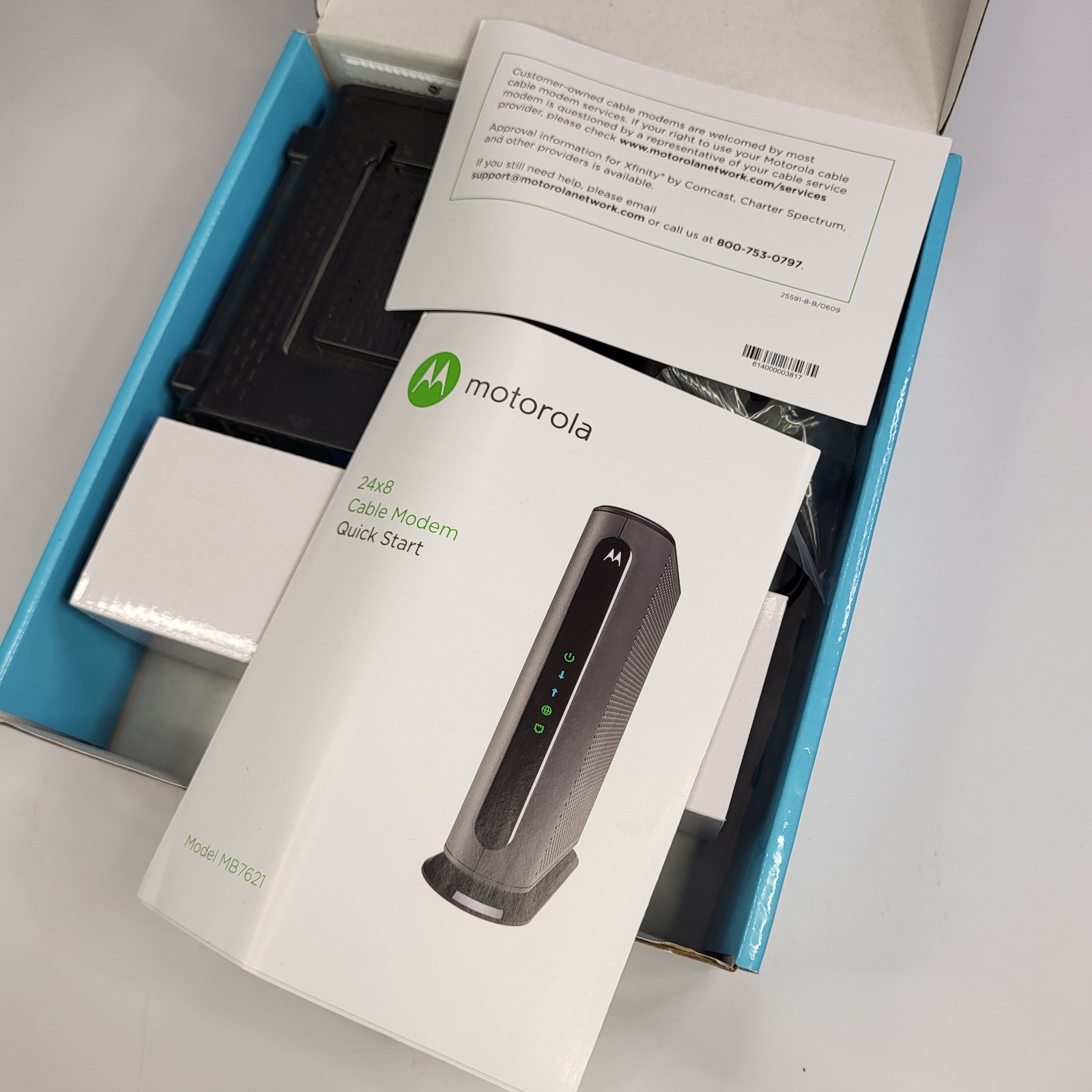 Motorola Mb7621 Cable Modem Router Docsis 3.0 1000+ Mbps Xfinity Cox 24×8 Nib
