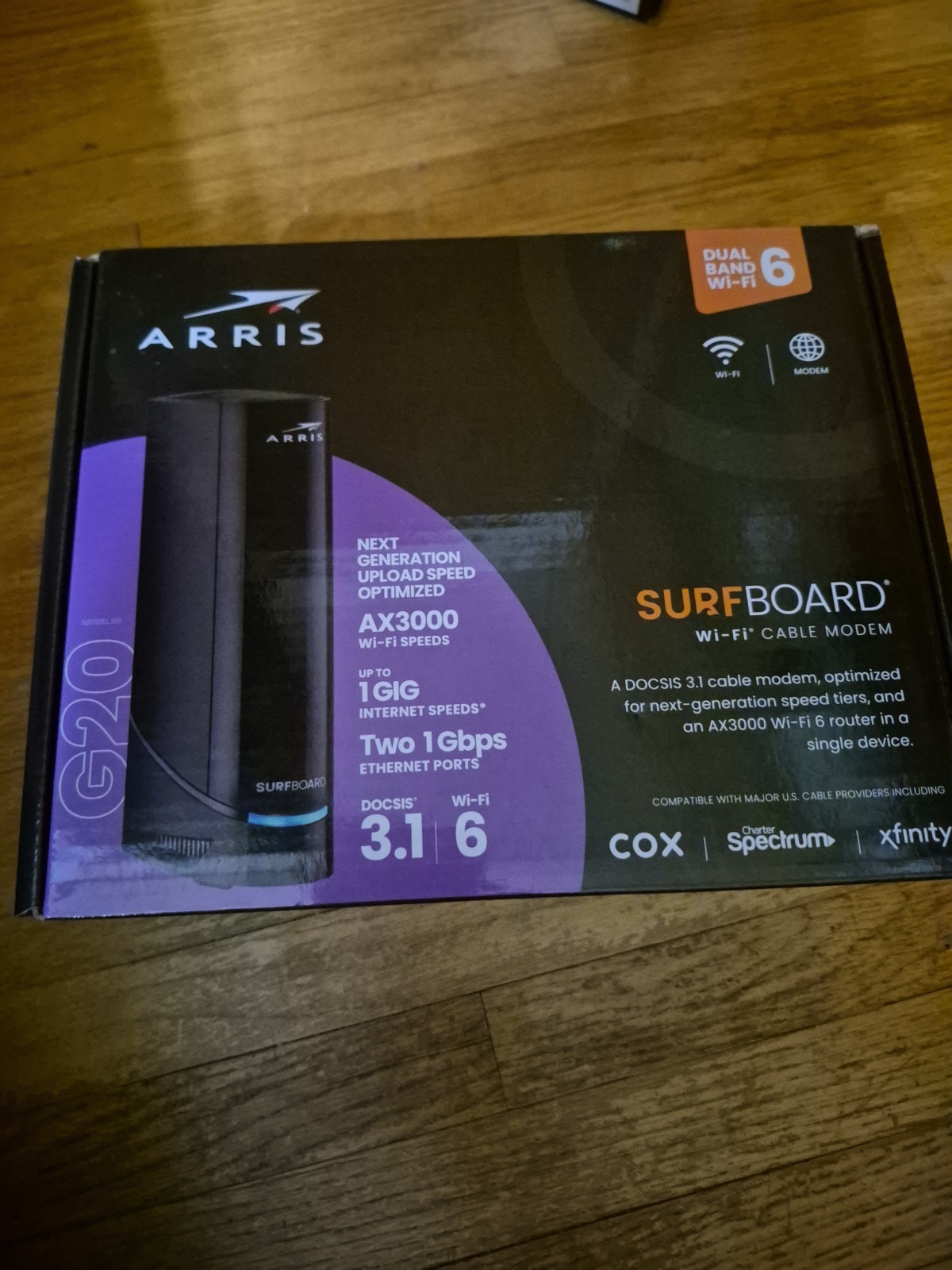 ARRIS G20 DOCSIS 3.1 Cable Modem & AX3000 WiFi 6 Router +WrtyThru 2/20/27+TESTED