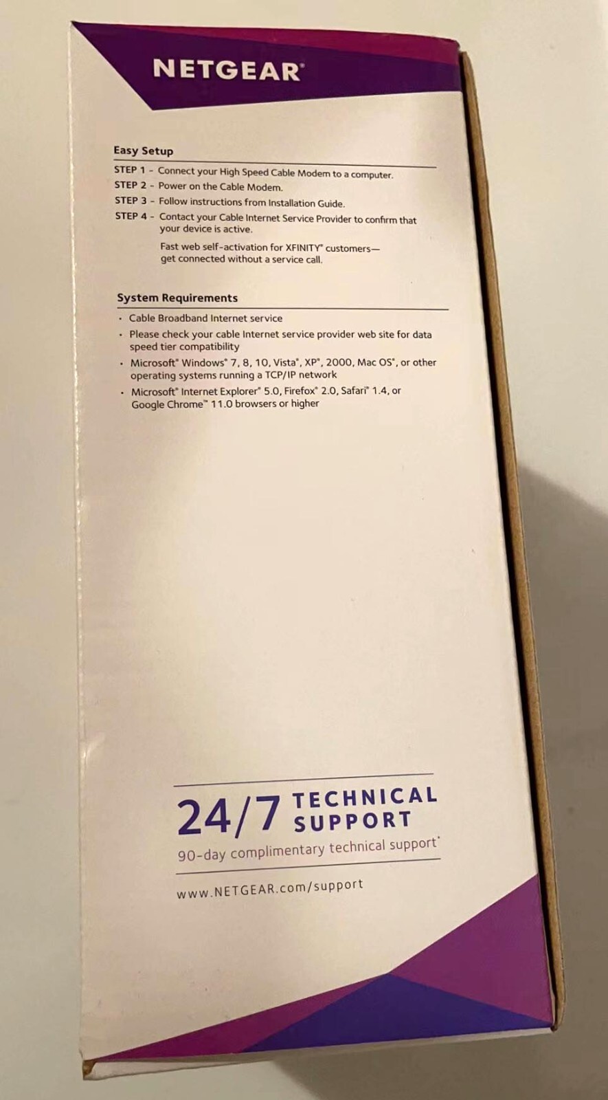 NETGEAR CM700-100NAS DOCSIS3.0 CableModem32x8  1.4gbps Xfinity/Comcast/Spectrum