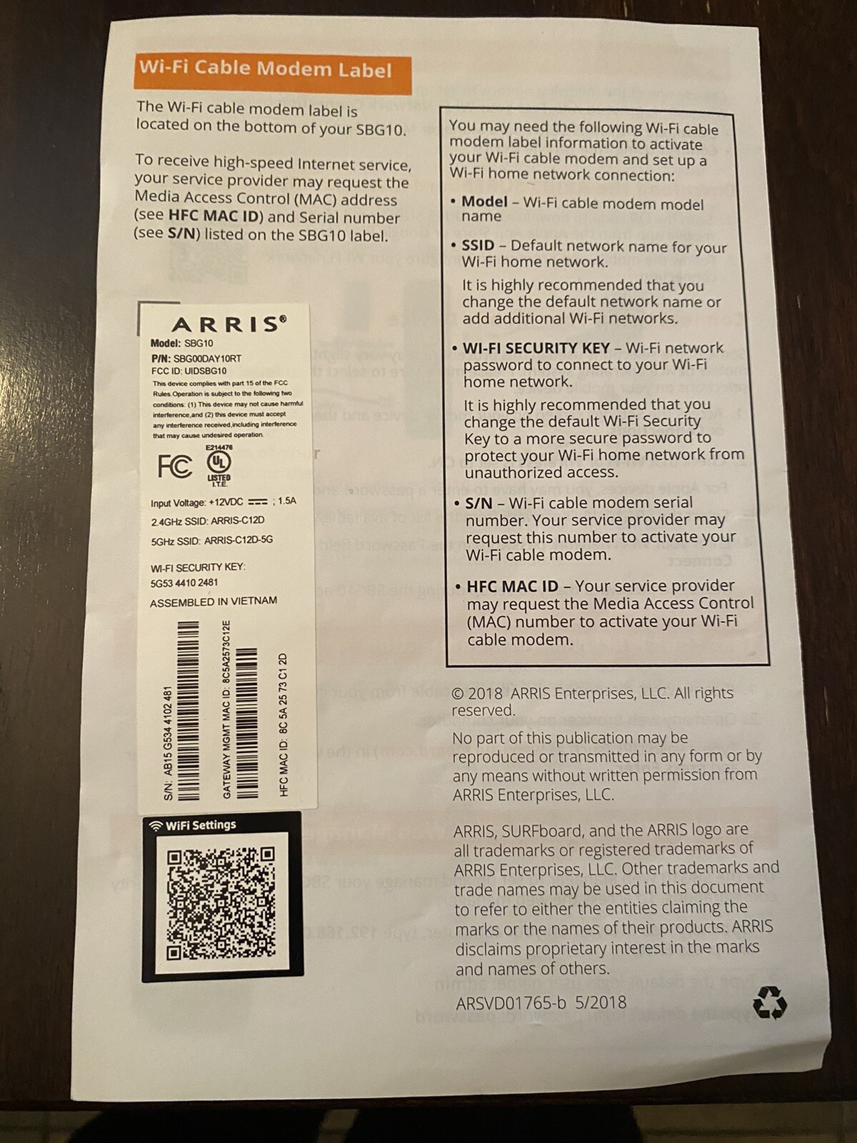 ARRIS AC2350 SURFboard Dual-band DOCSIS 3.0 Cable Modem – Black