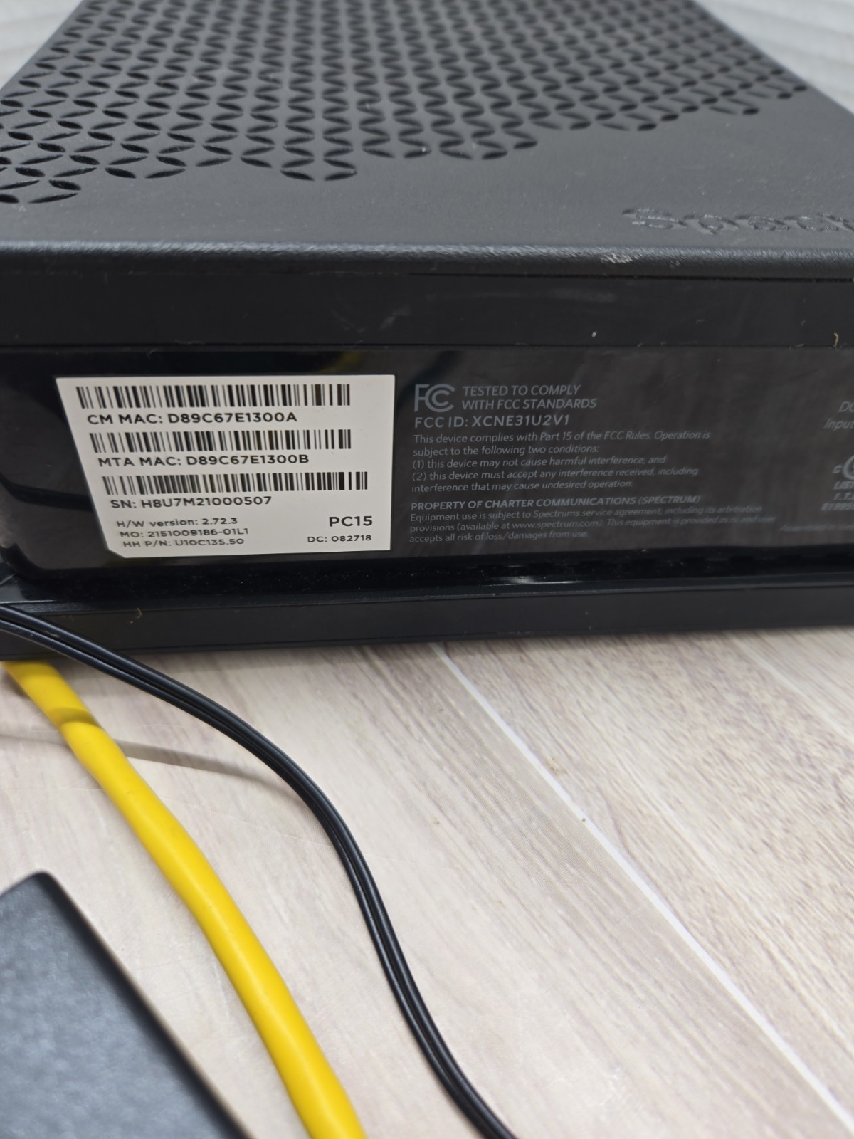 Spectrum Router – E31U2V1 – DOCSIS 3.1 eMTA- Good Condition