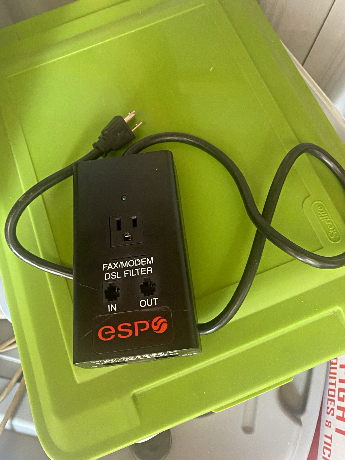 ESP MFP-1 DSL Filter Fax/Modem Wired 2-Port RJ-11 In/Out Black