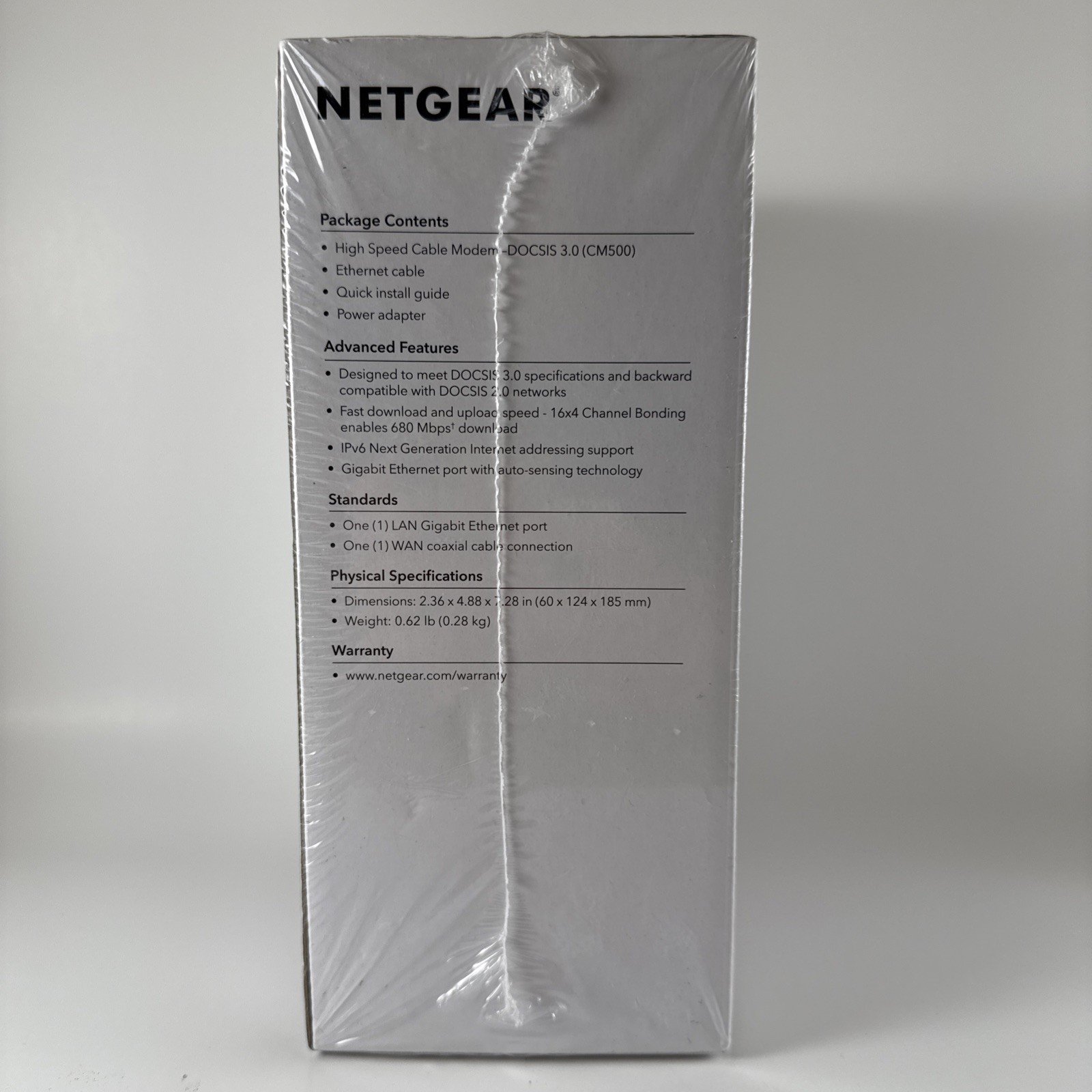 NETGear CM500 DOCSIS 3.0 Cable Modem Cert. for XFINITY by Comcast Cox Spectrum +
