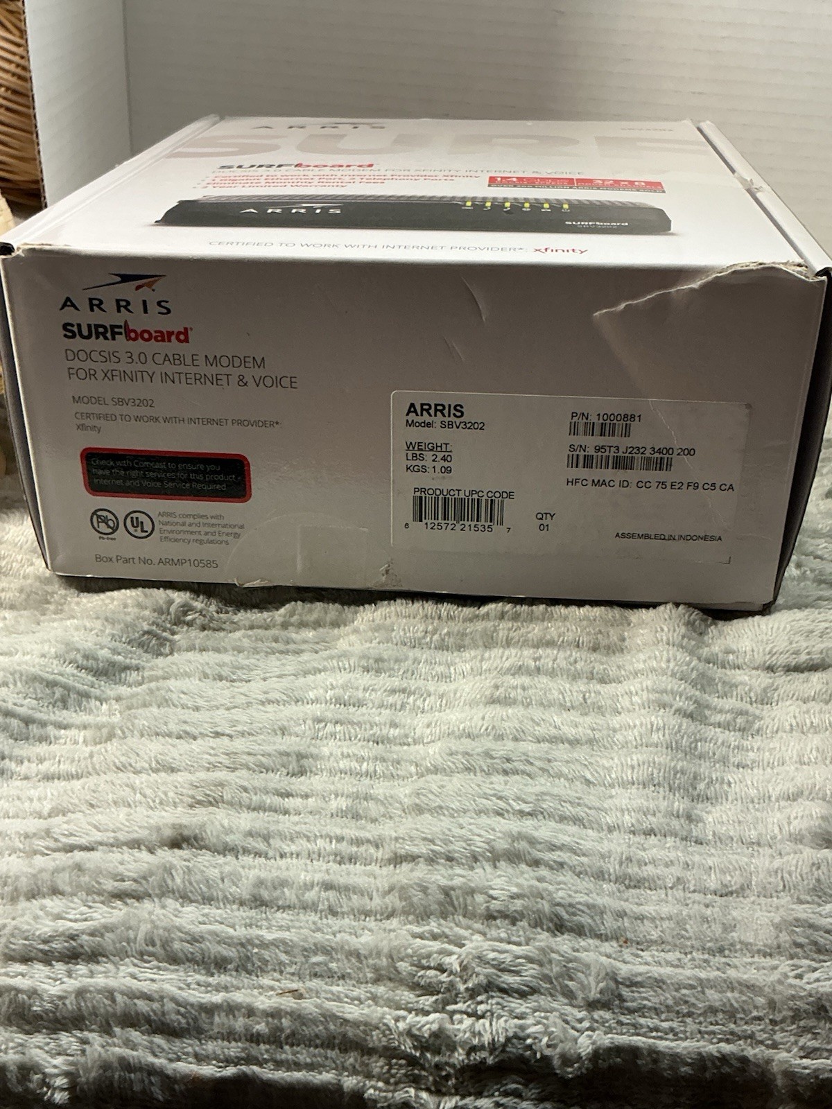ARRIS SURFboard SBV3202 DOCSIS 3.0 Cable Modem Xfinity Voice Tested Works