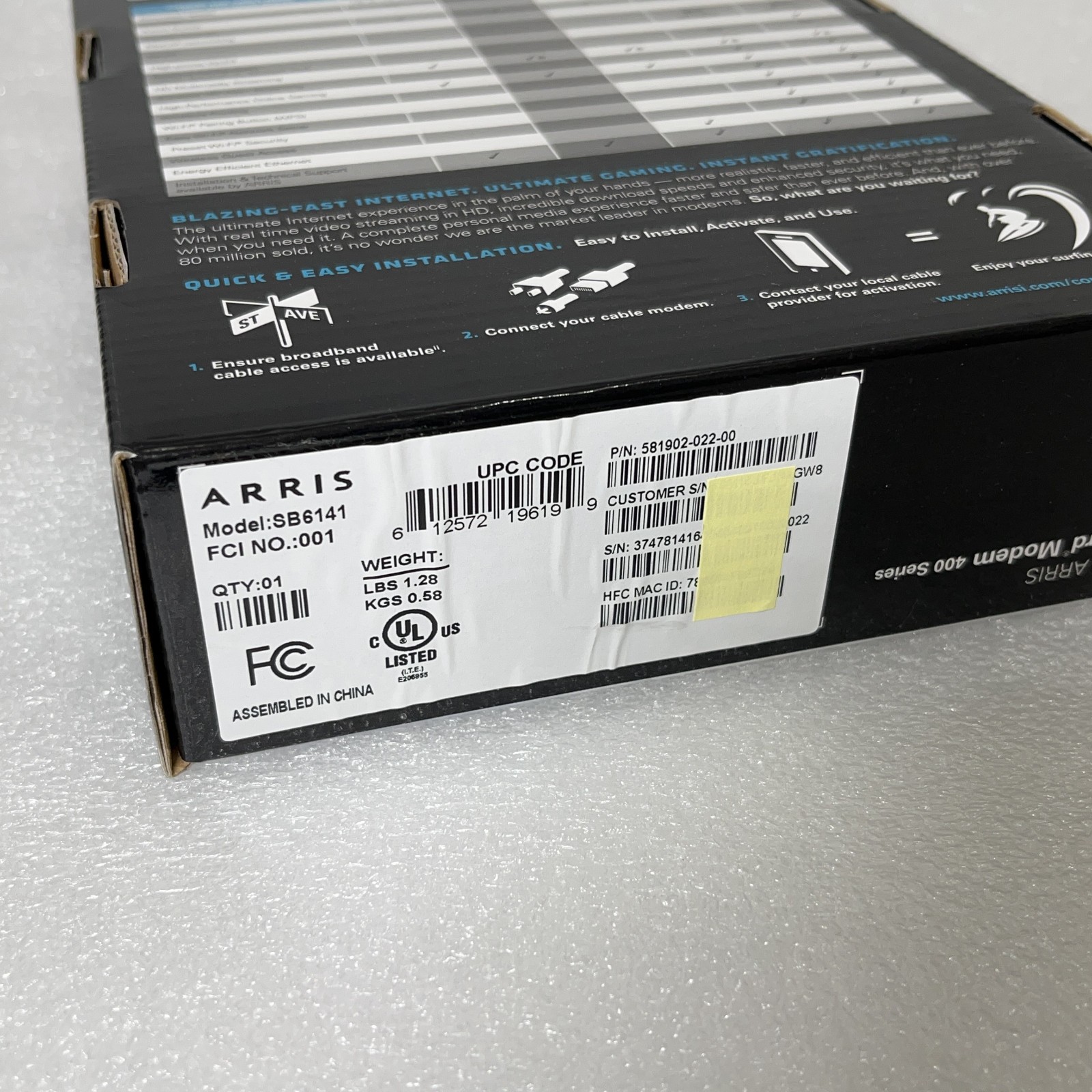 Motorola Arris SURFboard SB6141 Cable Modem DOCSIS 3.0 White RETAIL (Not ex-ISP)