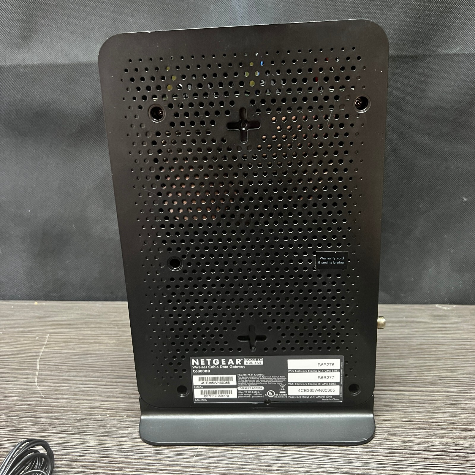 NETGEAR C6300BD AC1900 DOCSIS 3.0 Cable Modem and WiFi Router Used Working