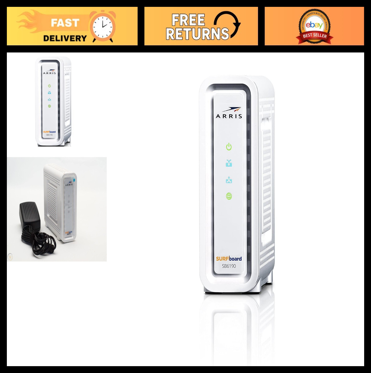 High-Speed DOCSIS 3.0 Cable Modem 1.4 Gbps Download, 262 Mbps Upload, Renewed