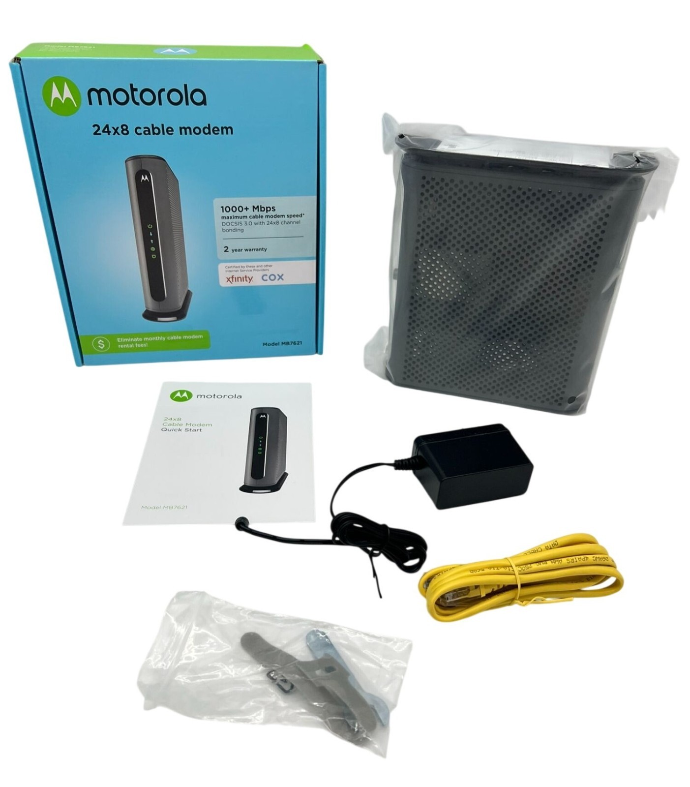 NEW Motorola MB7621 24×8 DOCSIS 3.0 Cable Modem 1000 Mbps Xfinity Cox Sealed
