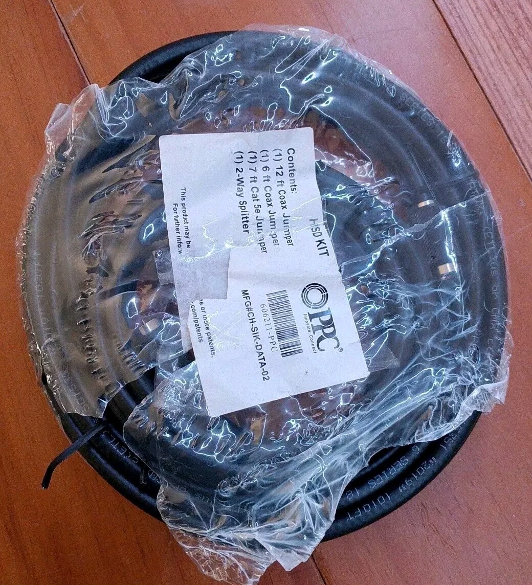 PPC 606211-PPC HSD Kit 12ft 6ft Coax Jumper , 7ft Cat 5e Jumper , 2-Way Splitter
