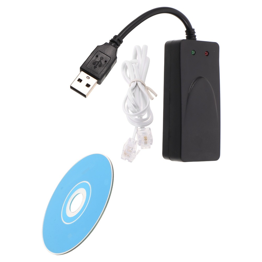 Compact Dual Function USB Modem ABS Reliable Fax and Internet Access Black