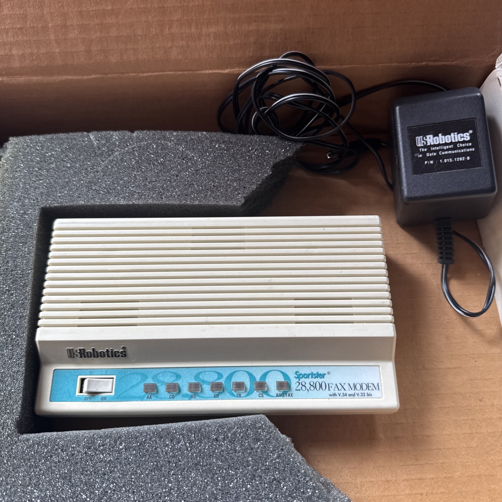 US Robotics Sportster 33.6 Fax Modem Model 0413 External Vintage 1997 Untested