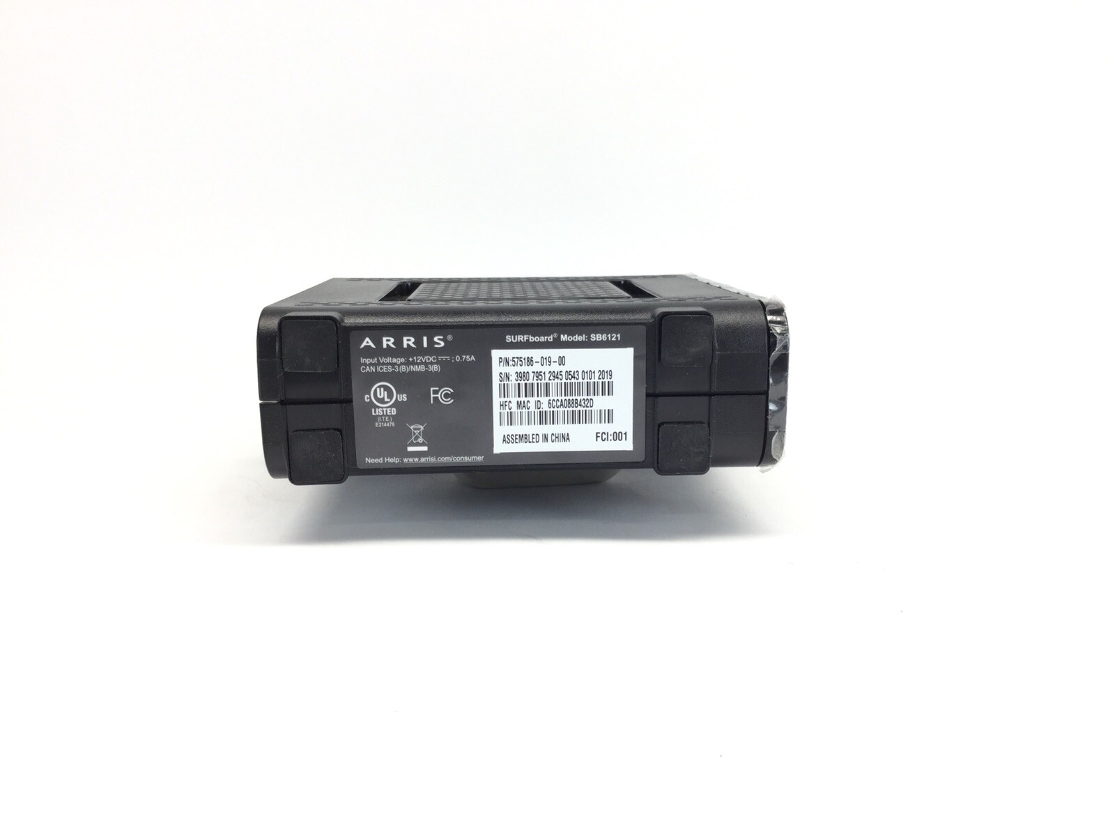 ARRIS SURFboard SB6121 Cable Modem Router – Black