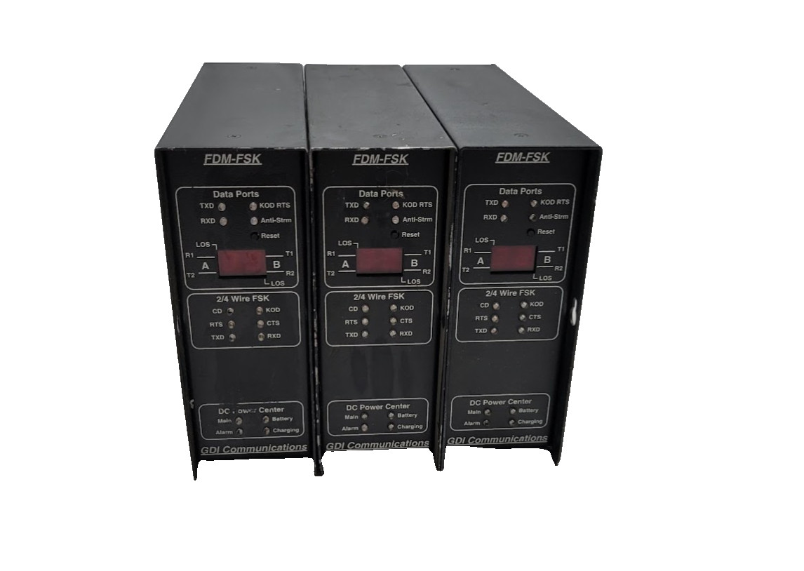 LOT OF 3 GDI Communications FDM-FSK Fiber Optic Modem
