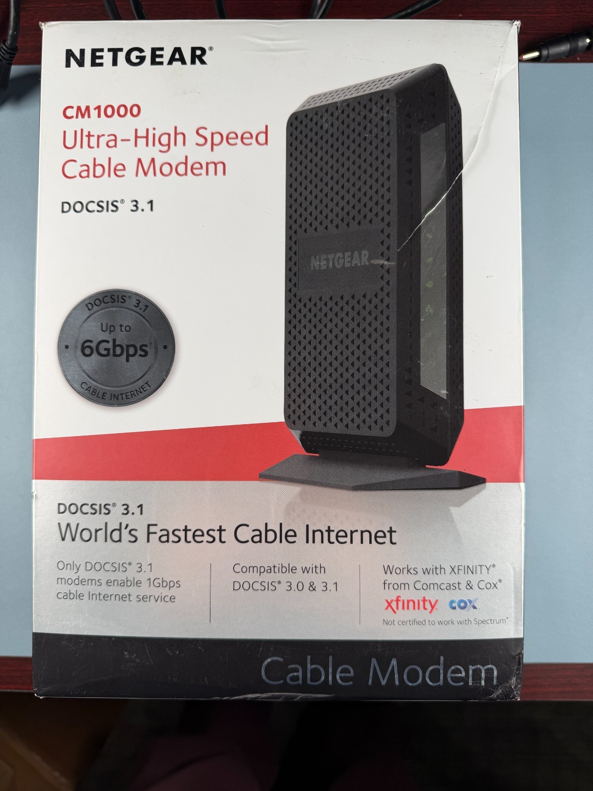 NETGEAR Nighthawk CM1000 DOCSIS 3.1 Cable Modem – Powers on – Untested – VIDEO