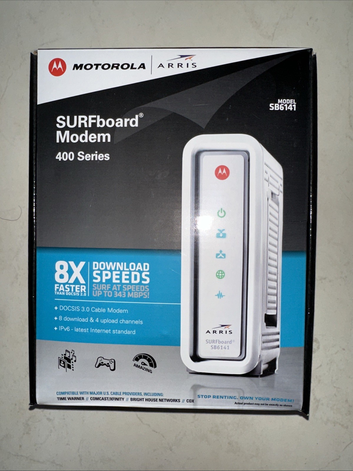 Motorola Arris SURFboard Modem 400 Series Model SB6141 White