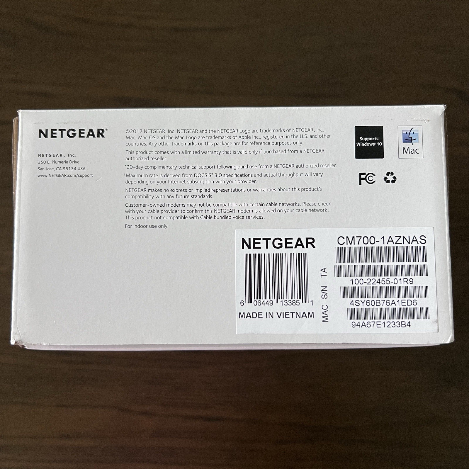 NETGEAR CM700-1AZNAS DOCSIS 3.0 Cable Modem 32×8 Channels NEW