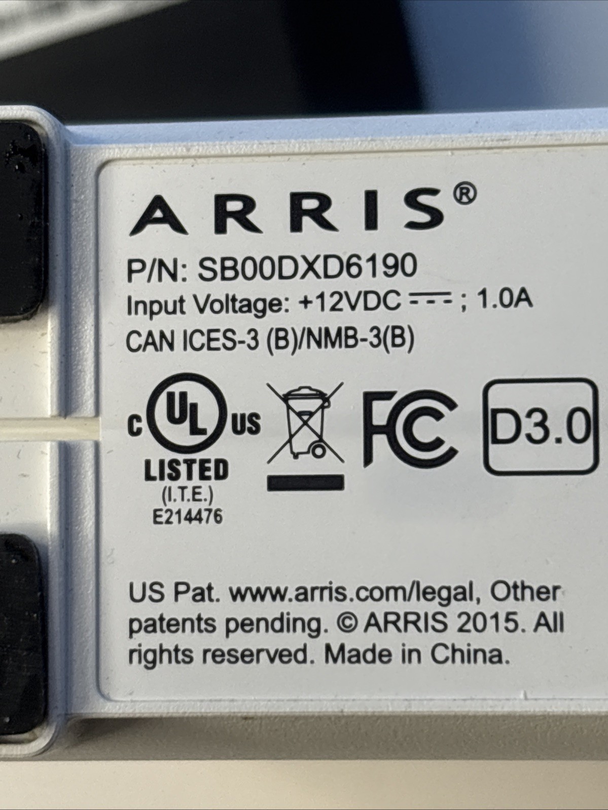 ARRIS SURFboard DOCSIS 3.0 Cable Modem SB6190 – White