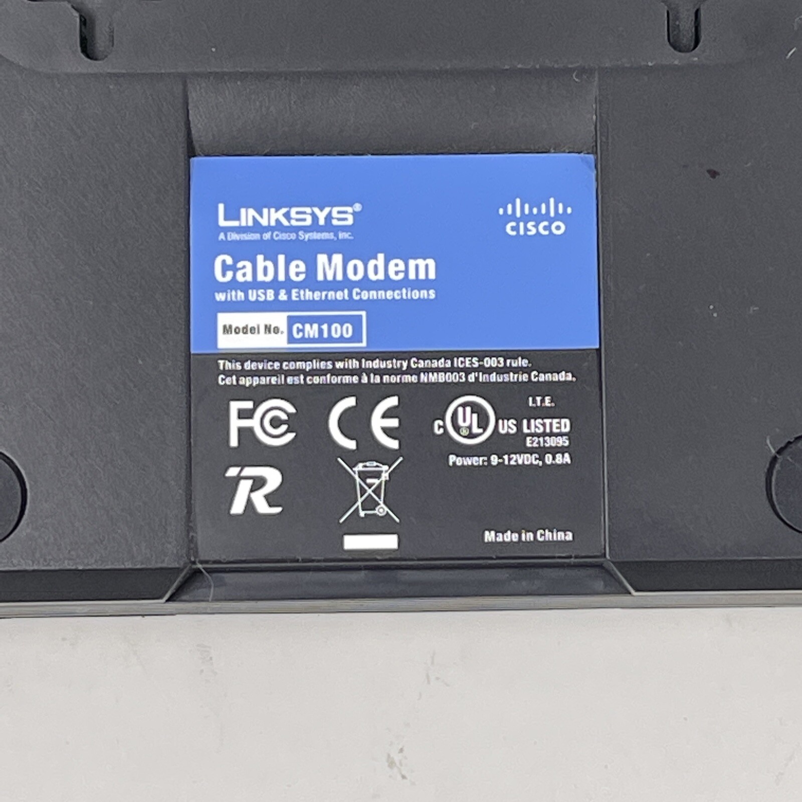 Cisco-Linksys Cable Modem DOCSIS 2.0 with Ethernet USB – CM100 Only – No Cables