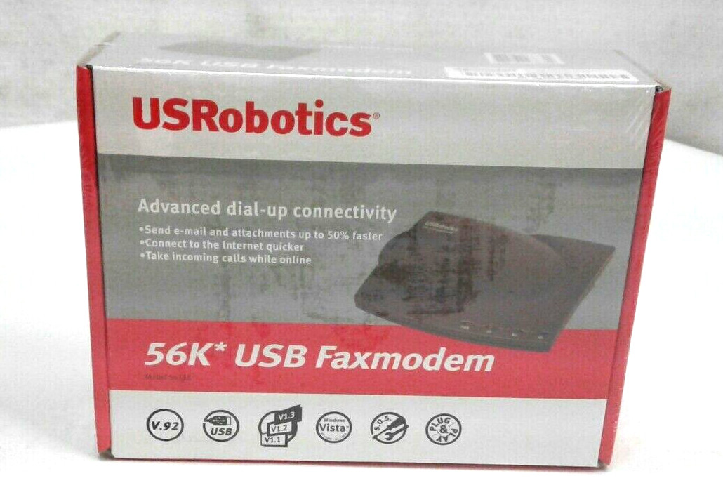 US Robotics USR5633B 56K USB FaxModem Advanced Dial-Up Connectivity Plug & Play