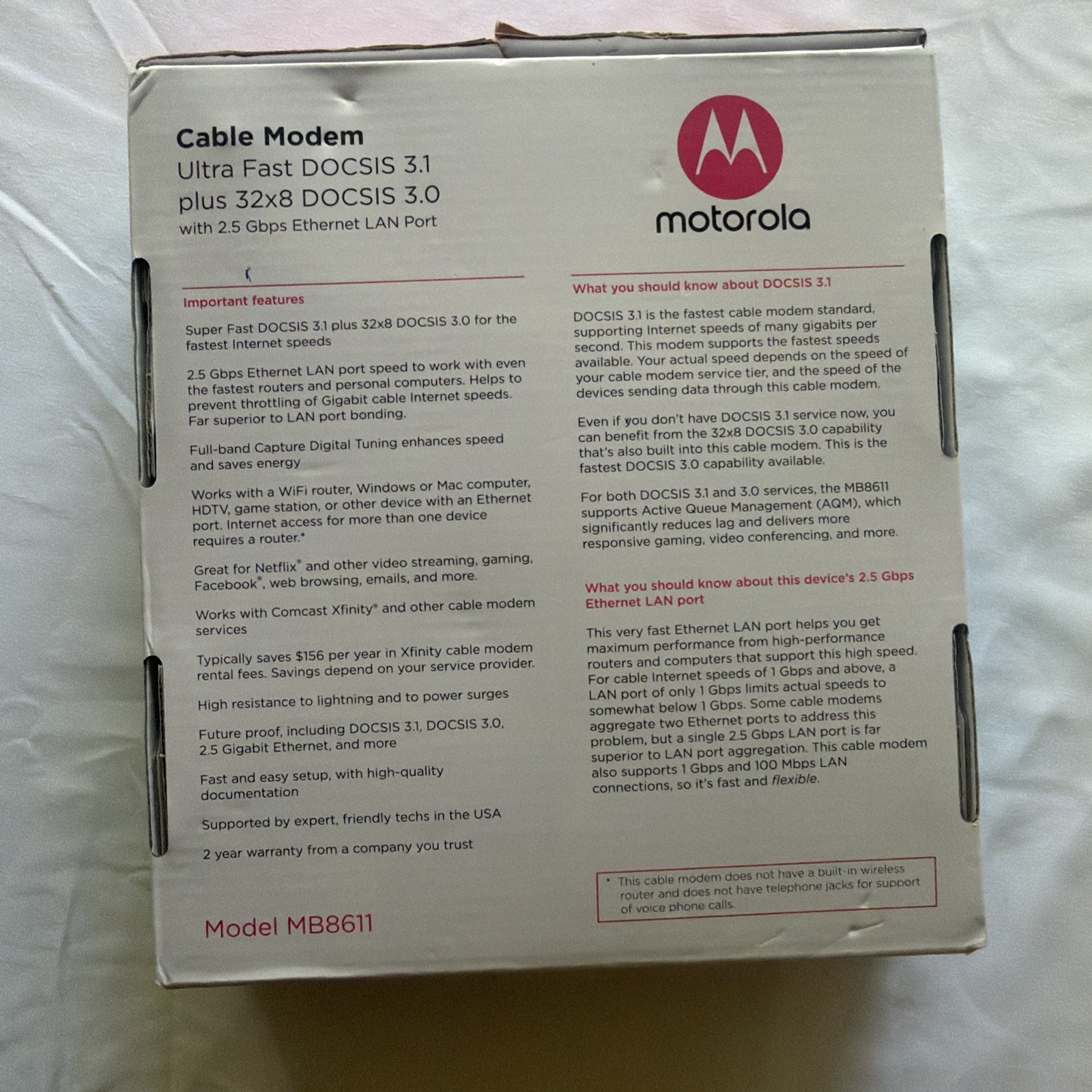 Motorola cable modem docsis 3.1