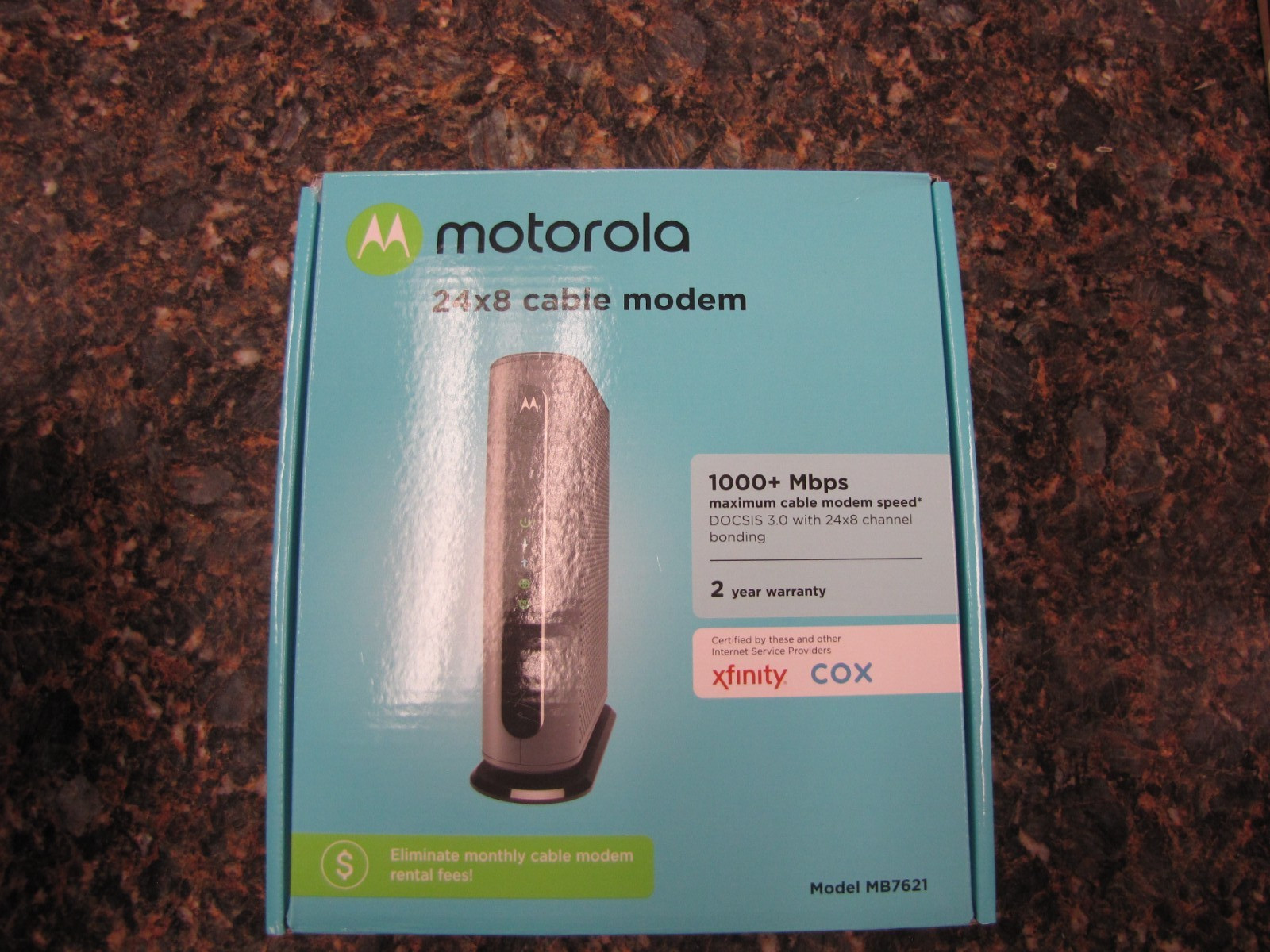 New Motorola MB7621 1000+ Mbps 24×8 Cable Modem DOCS IS 3.0 Xfinity Cox