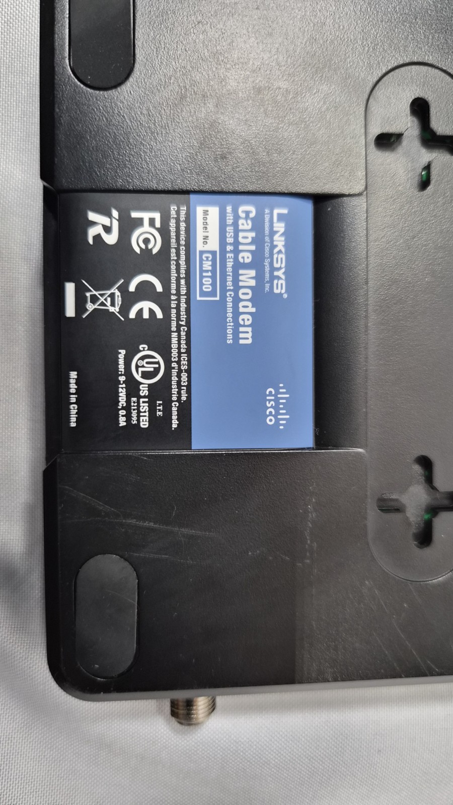 Linksys Cisco – CM100 Internet Cable Modem USB Ethernet 100 Mbps – Tested