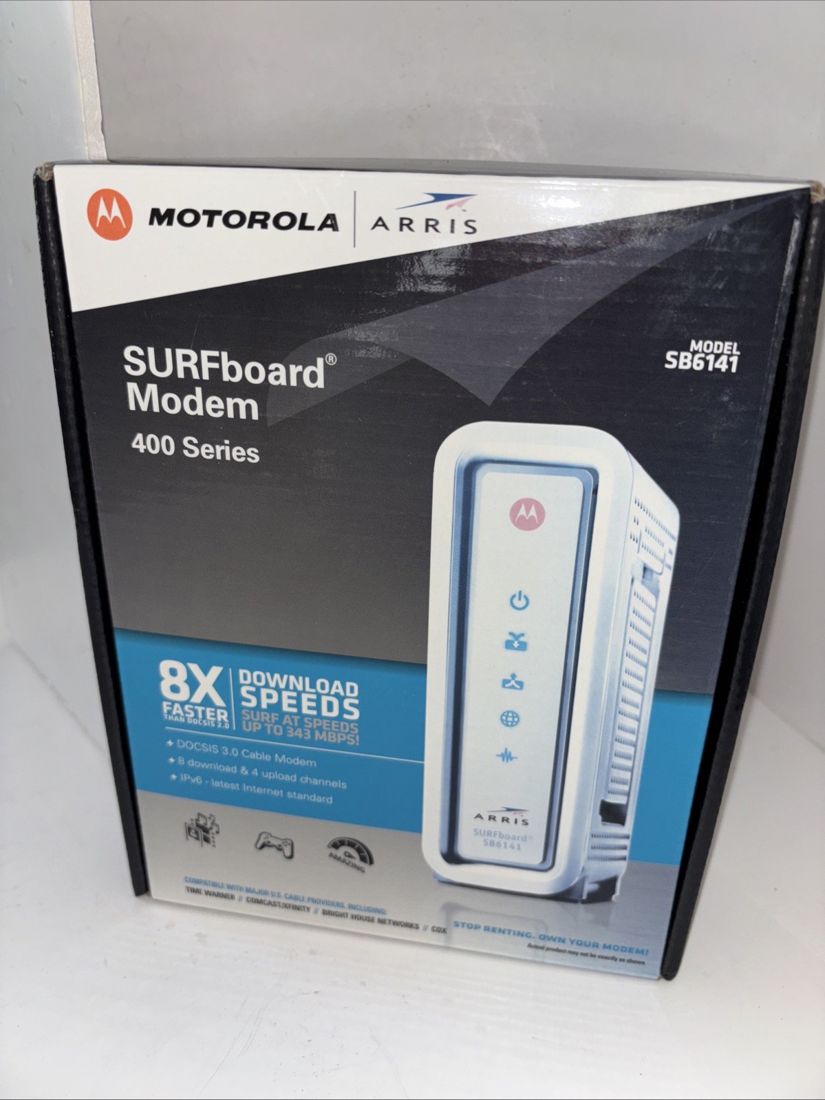 Motorola Arris SURFboard Modem 400 Series SB6141 343 Mbps DOCSIS 3.0 Ethernet