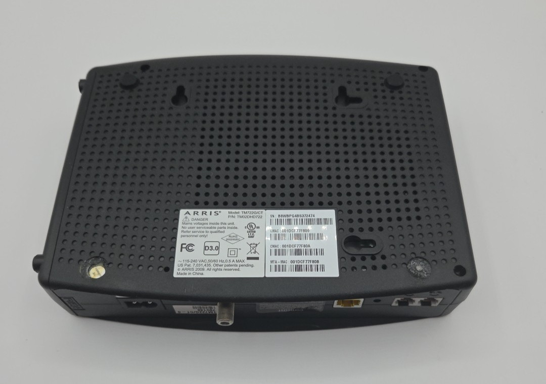 ARRIS TM722G/CT Cable Modem DOCSIS 3.0 – Tested & Working