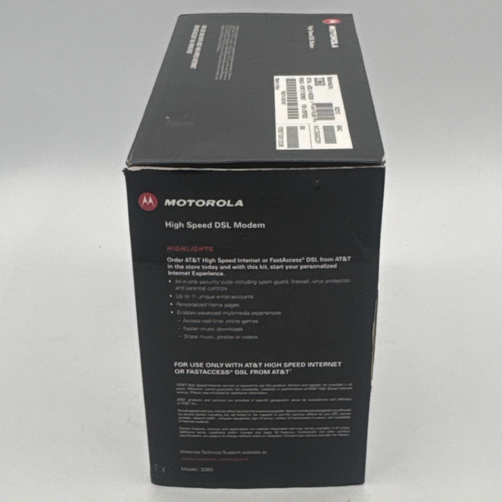 Motorola 3360 AT&T ADSL2+ DSL Modem 24 Mbps RJ-45/DSL SC1213 Black