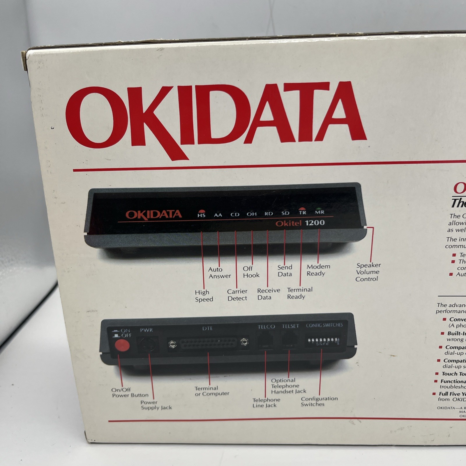 Vintage Okidata PC12P Okitel 1200 External Modem, Brand New In Box