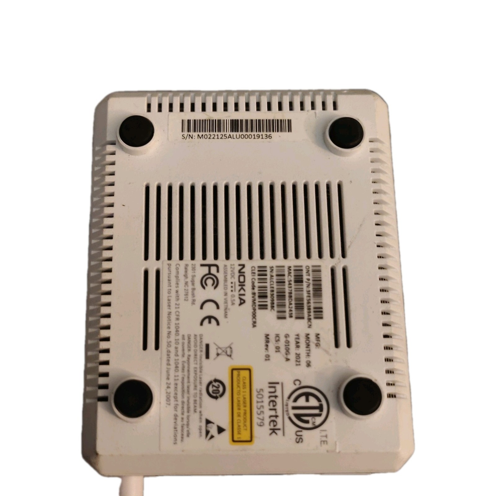 Nokia G-010G-A Router White Ethernet PON Wired RJ-45 1 LAN Port
