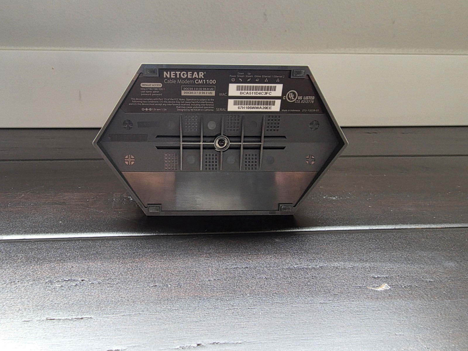 NETGEAR Nighthawk CM1100 Multi-Gig Speed Cable Modem Black, DOCSIS 3.1
