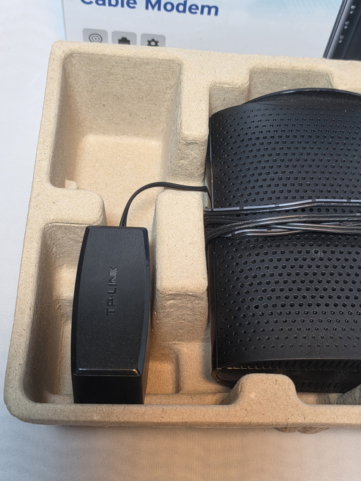 TP-Link TC-7610 DOCSIS 3.0 Cable Modem with Power Adapter – Xfinity Spectrum Cox