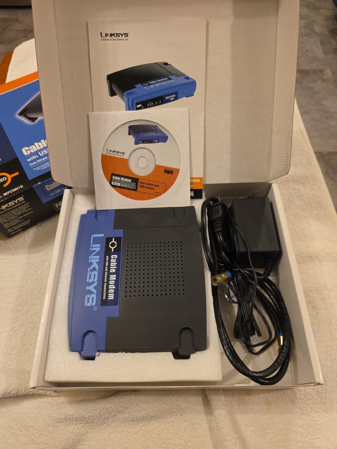 Linksys BEFCMU10 Cable Modem USB Ethernet Connections New In The Box