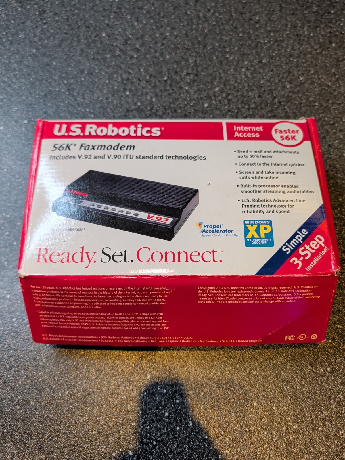 US Robotics V.92 56K External Fax modem 5686 5686G with Power adapter