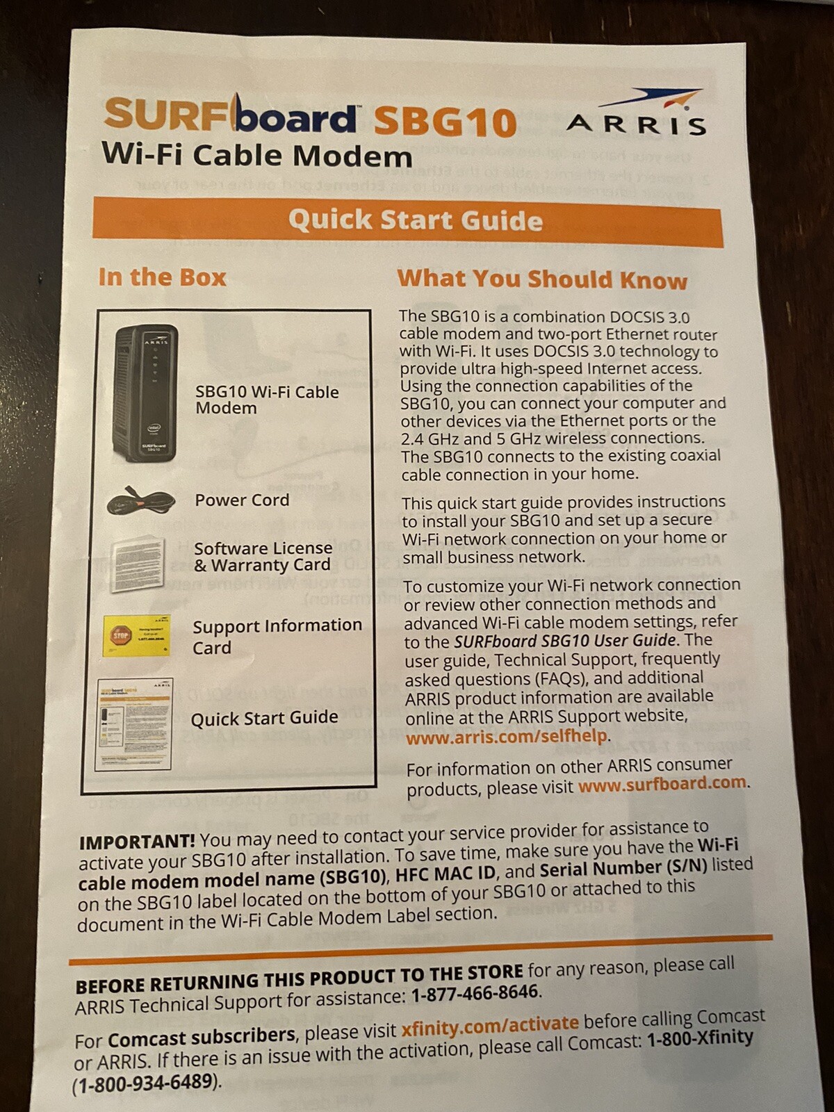 ARRIS AC2350 SURFboard Dual-band DOCSIS 3.0 Cable Modem – Black