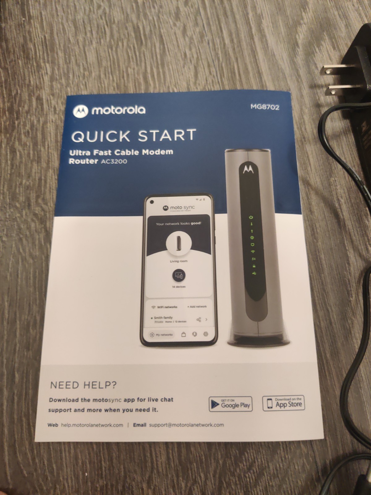 Motorola MG8702 DOCSIS 3.1 Cable Modem + Wi-Fi AC3200 Dual-Band Router