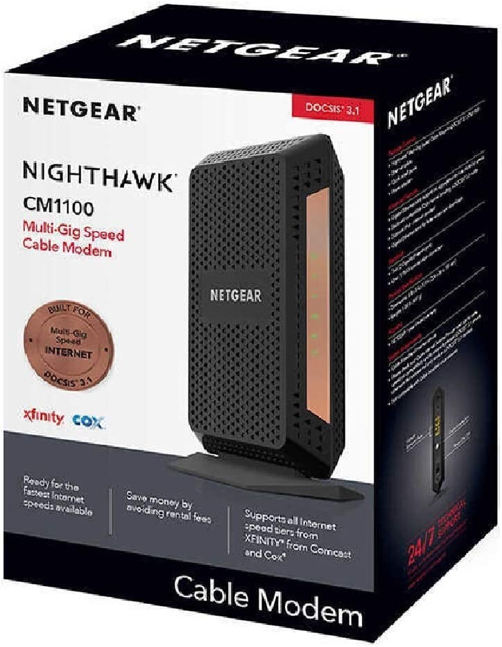 NETGEAR Nighthawk Multi-Gig Speed Cable Modem DOCSIS 3.1 (CM1100)
