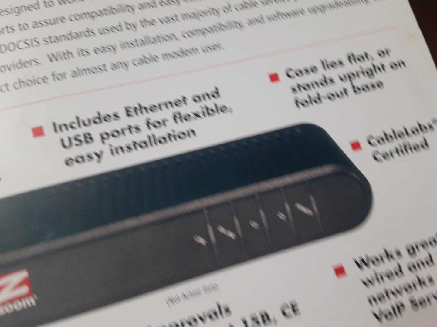 Zoom Cable Modem Ethernet/USB External Mod. 5241 Windows Mac Linus Unix Open Box